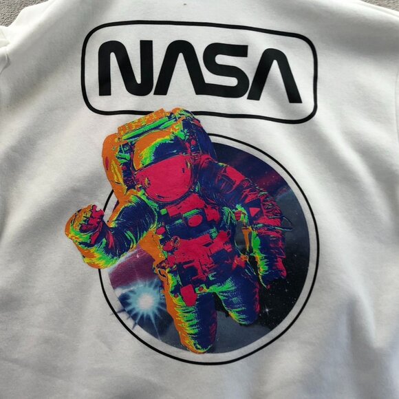 Hyper Space Mens NASA Hoodie Sweatshirt Size XL Pullover Caasual White Graphic - Picture 9 of 12